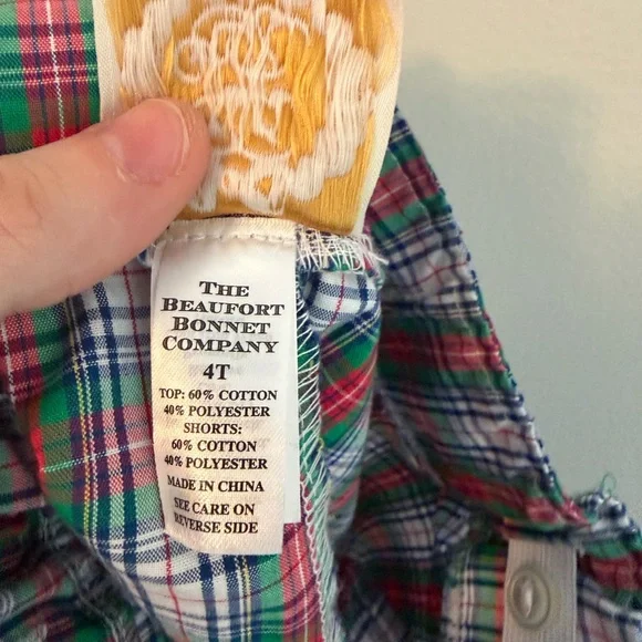 The Beaufort Bonnet Green and Res Plaid Shorts - Picture 3 of 4